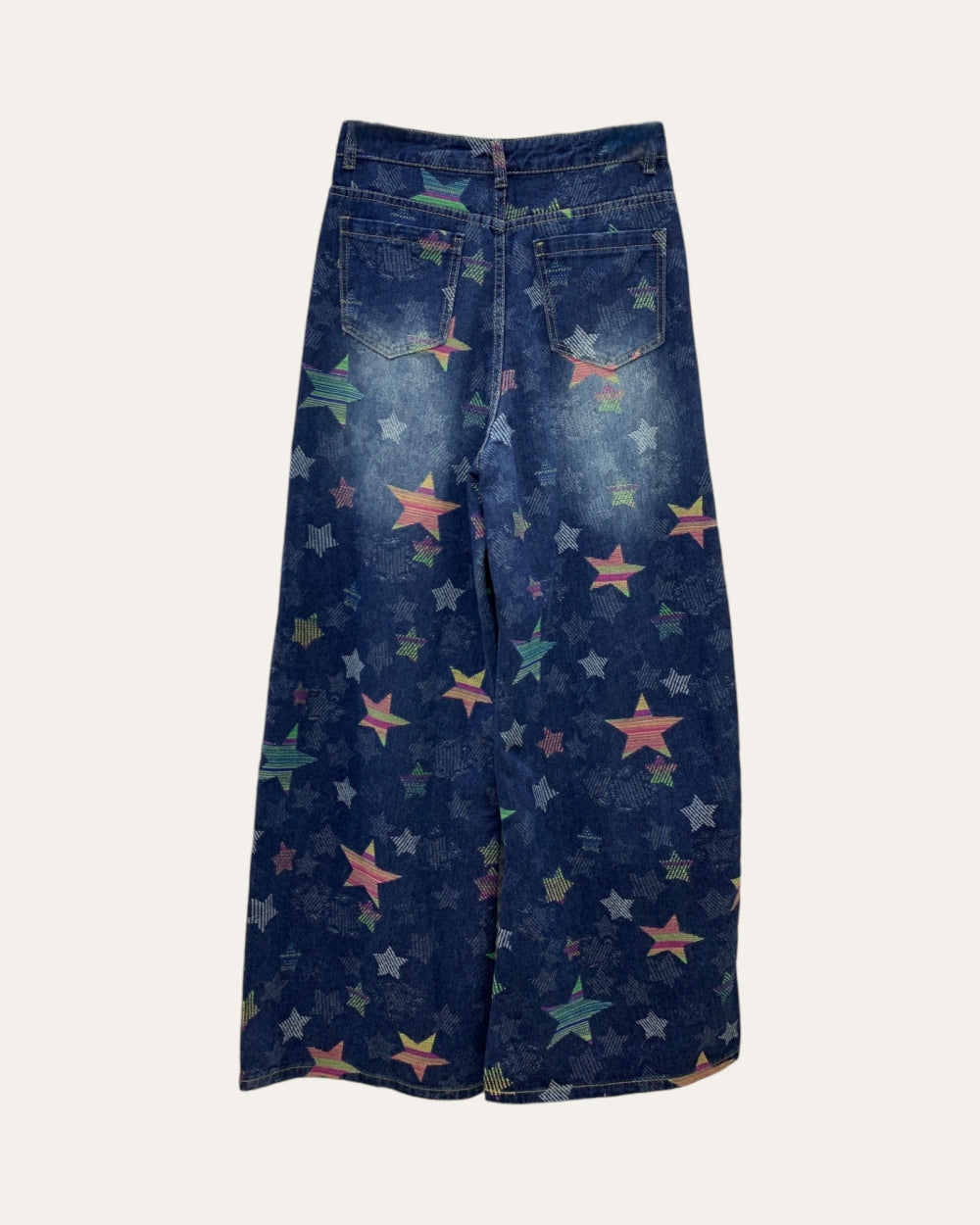 Vintage Star Print Wide - Leg Jeans - Zilvina
