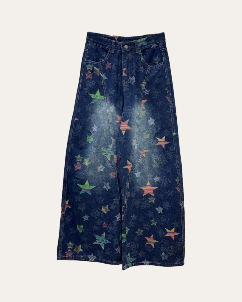 Vintage Star Print Wide - Leg Jeans - Zilvina