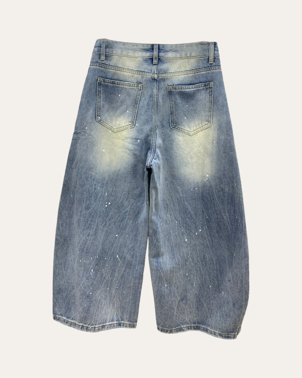 Washed Embellished Wide - Leg Denim Shorts - Zilvina