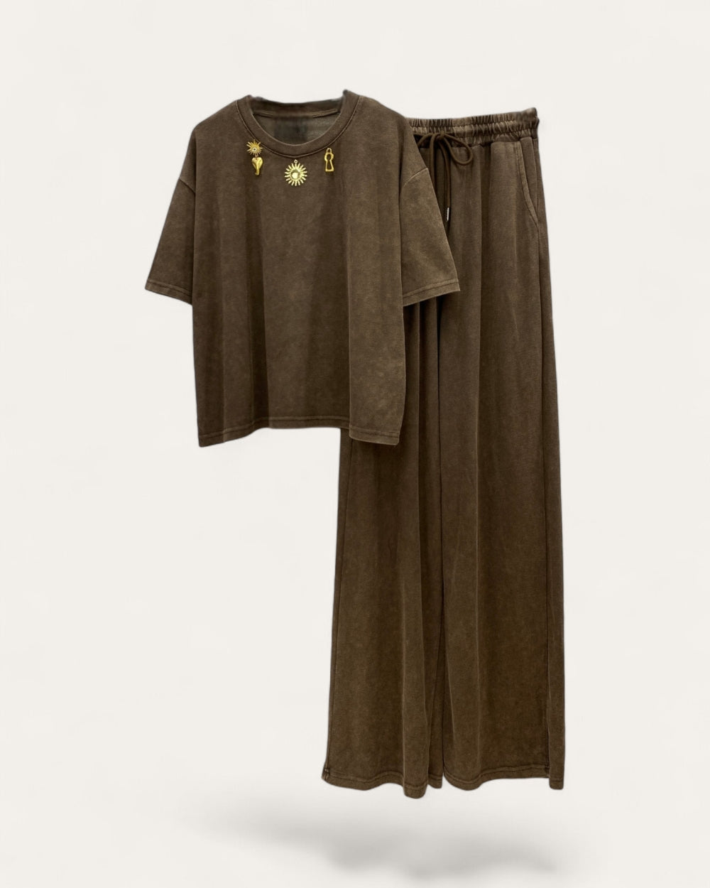 Washed Lounge T-Shirt & Pants Set - Zilvina