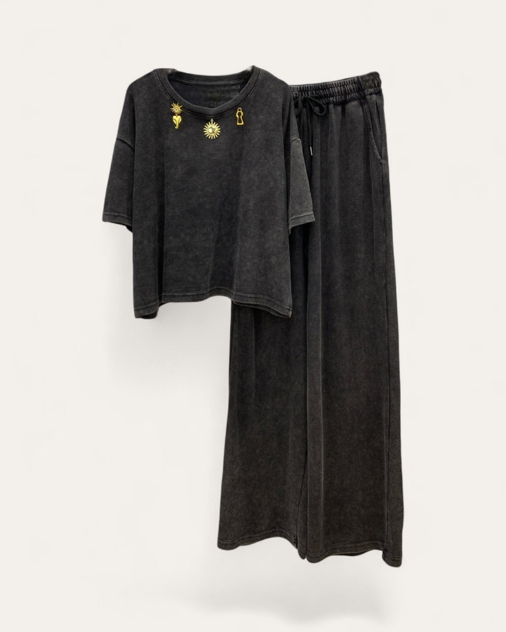 Washed Lounge T-Shirt & Pants Set - Zilvina