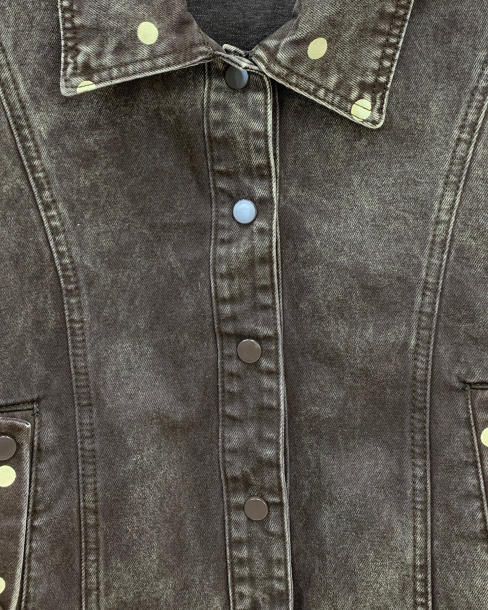 Washed Studded Denim Jacket - Zilvina