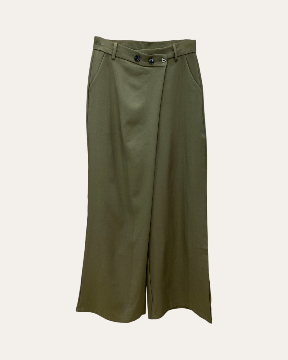 Wide-Leg Wrap Front Trousers - Zilvina