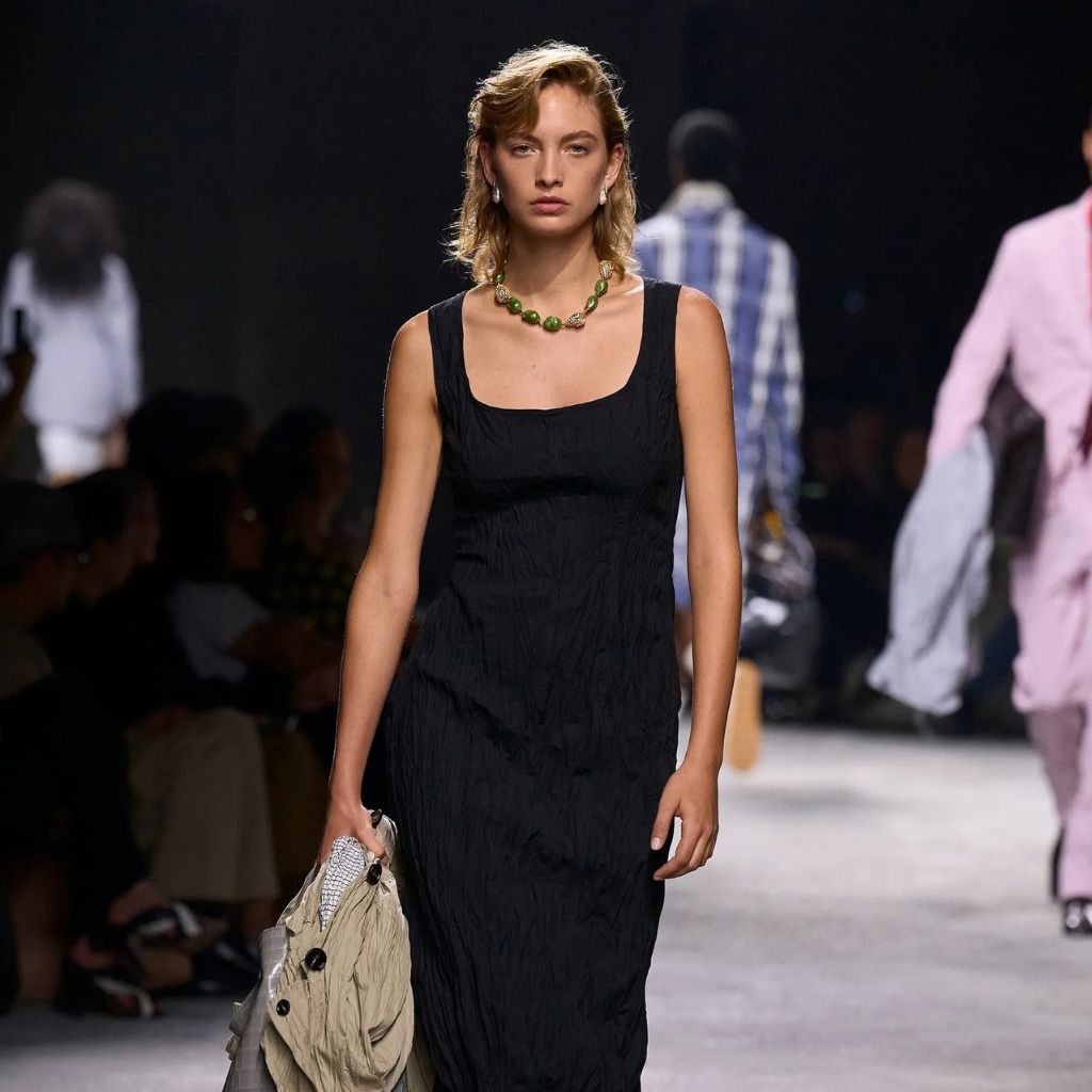 On-trend black dresses to wear to the office in summer 2025, according to the catwalks. - Zilvina