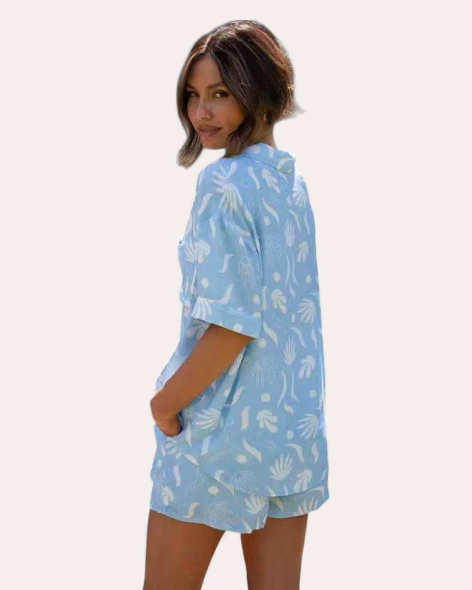 Printed Relaxed Shirt & Shorts Set