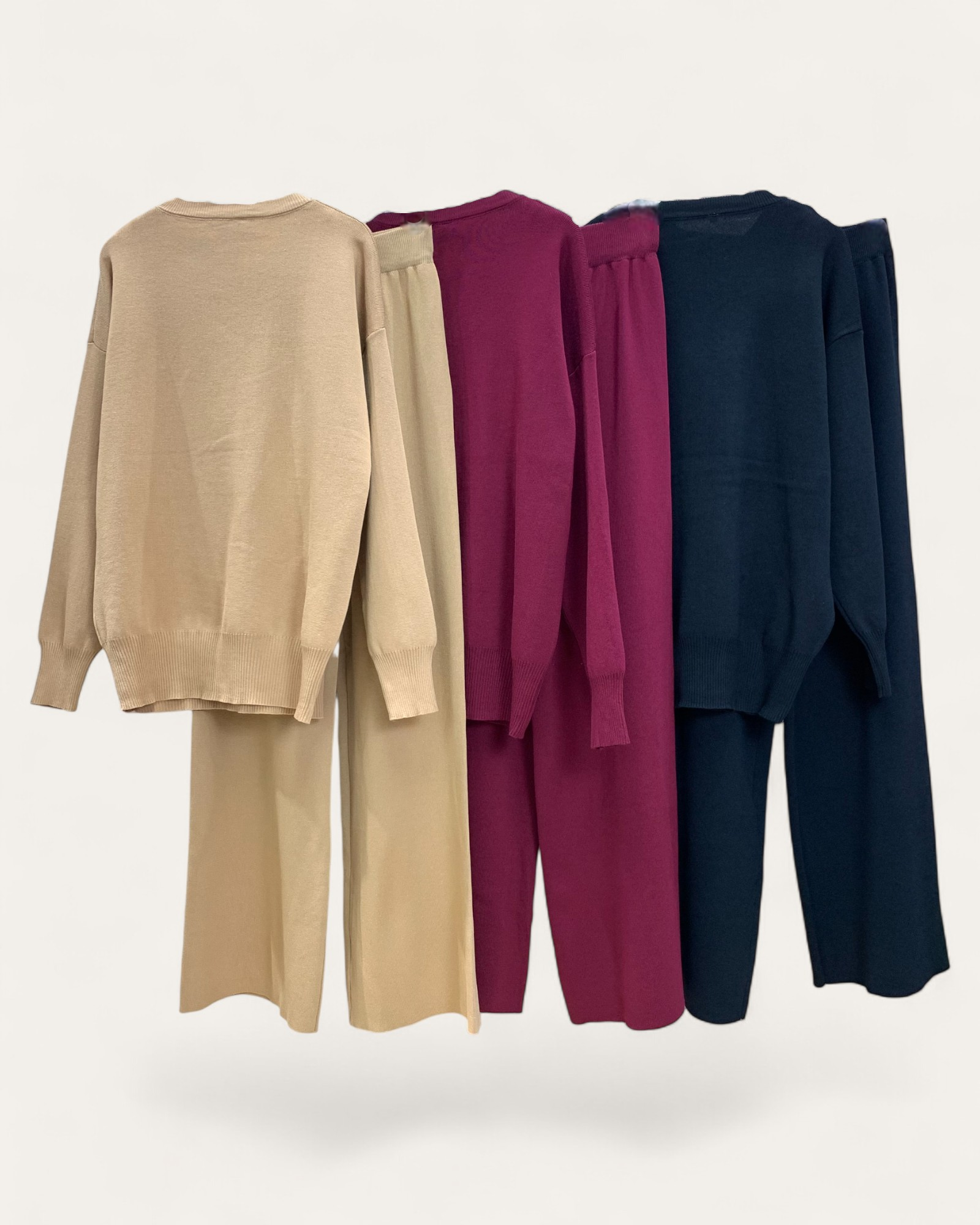 Daisy Motif Knit Two-Piece Sweater and Pants Set