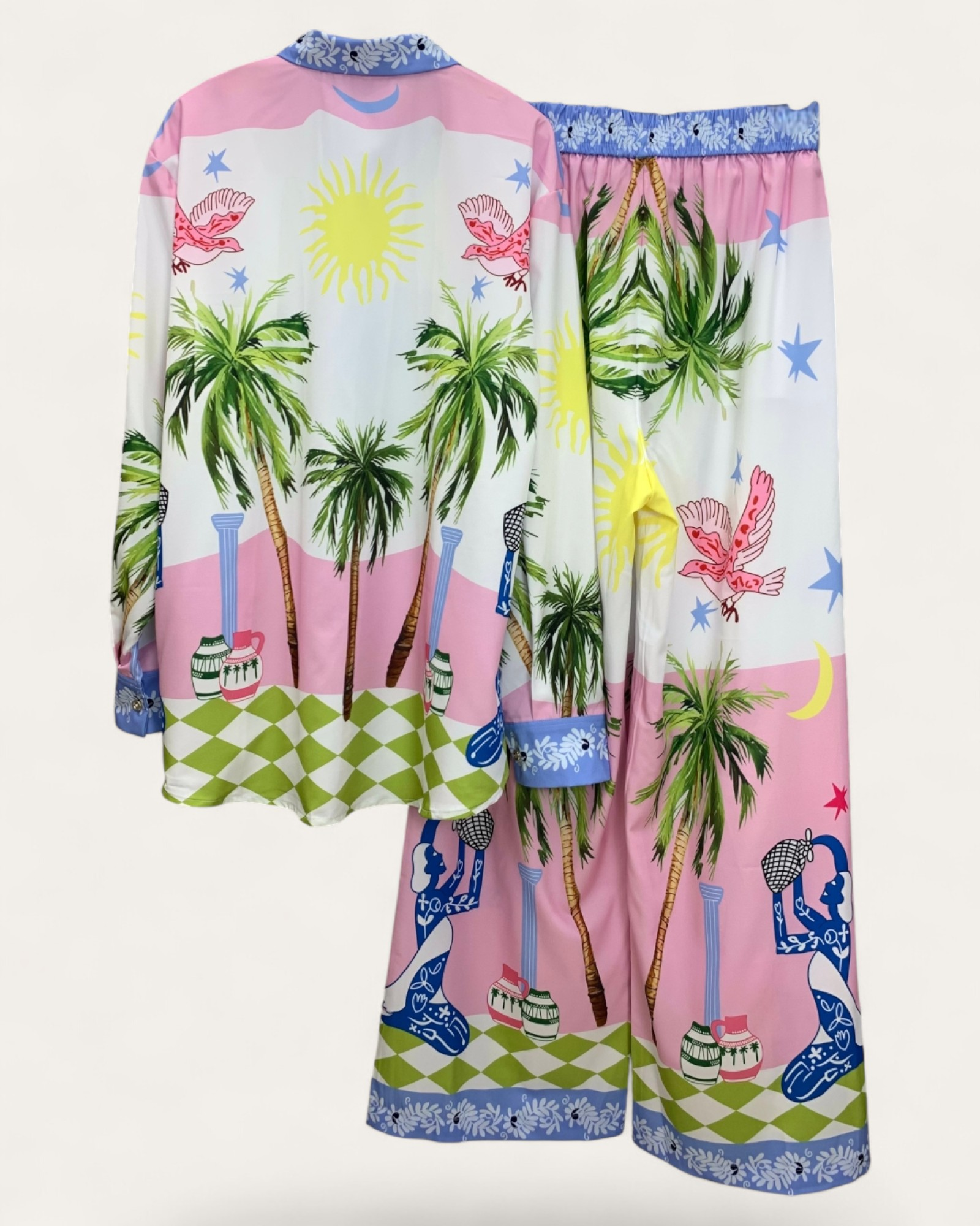 Tropical Palm Print Relaxed Set