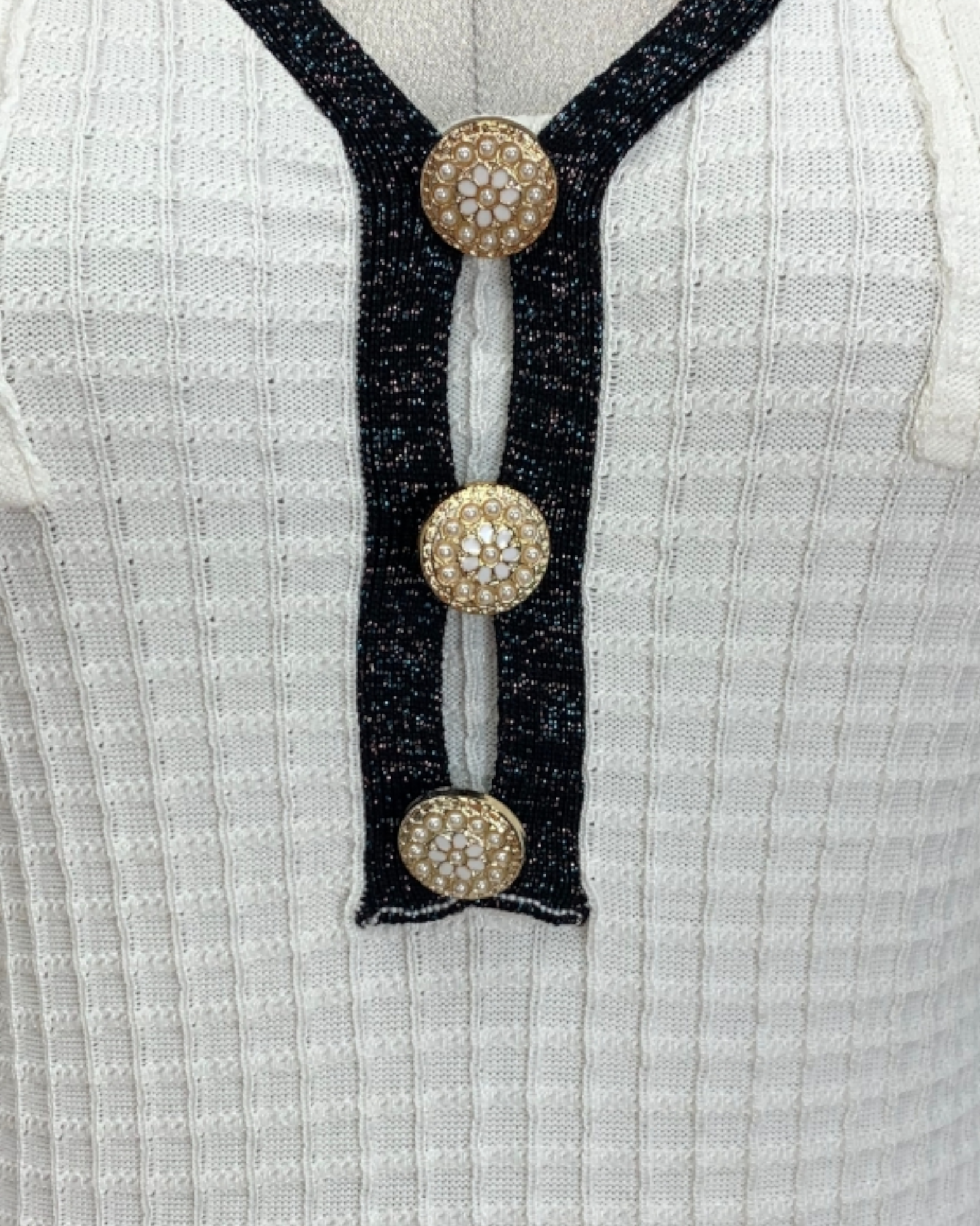 Ribbed Knit Button-Trim Bodycon Dress with Ruffle Hem