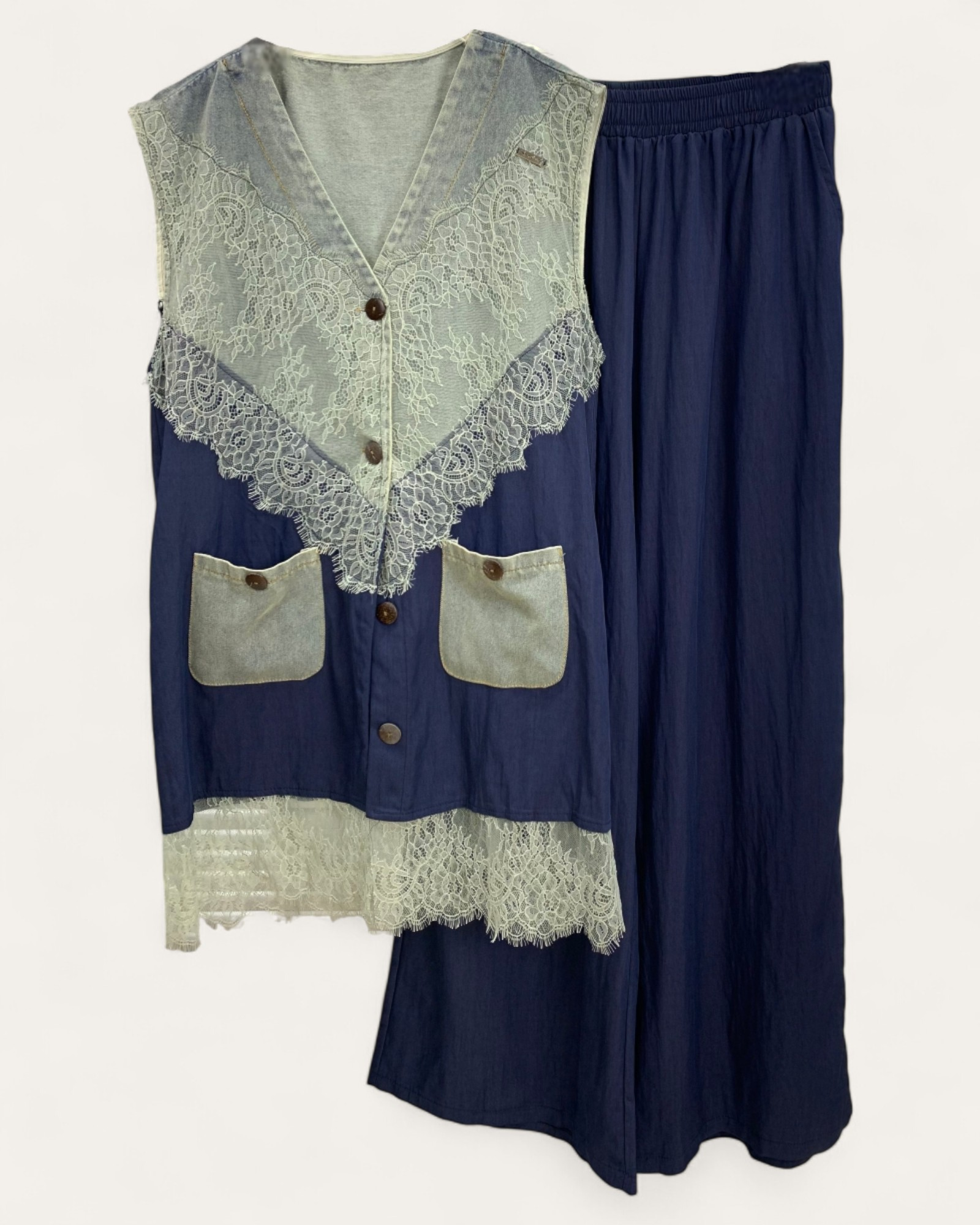 Denim and Lace Patchwork Sets