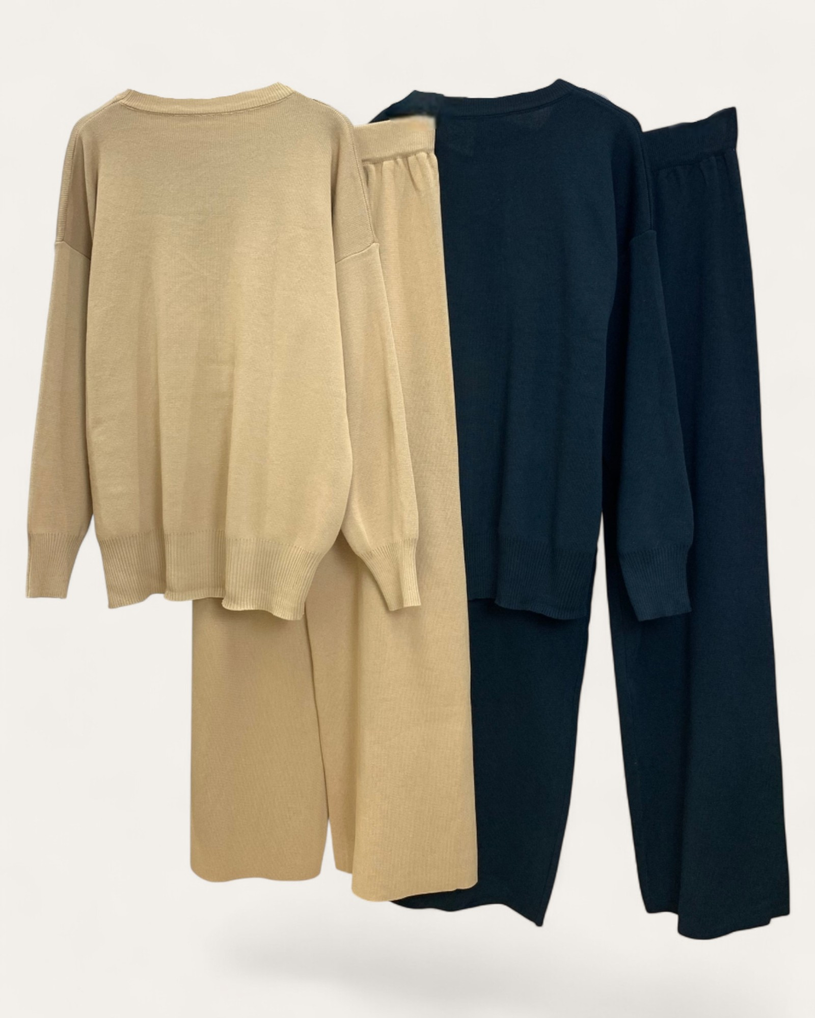 Abstract Face Embroidered Knit Sets