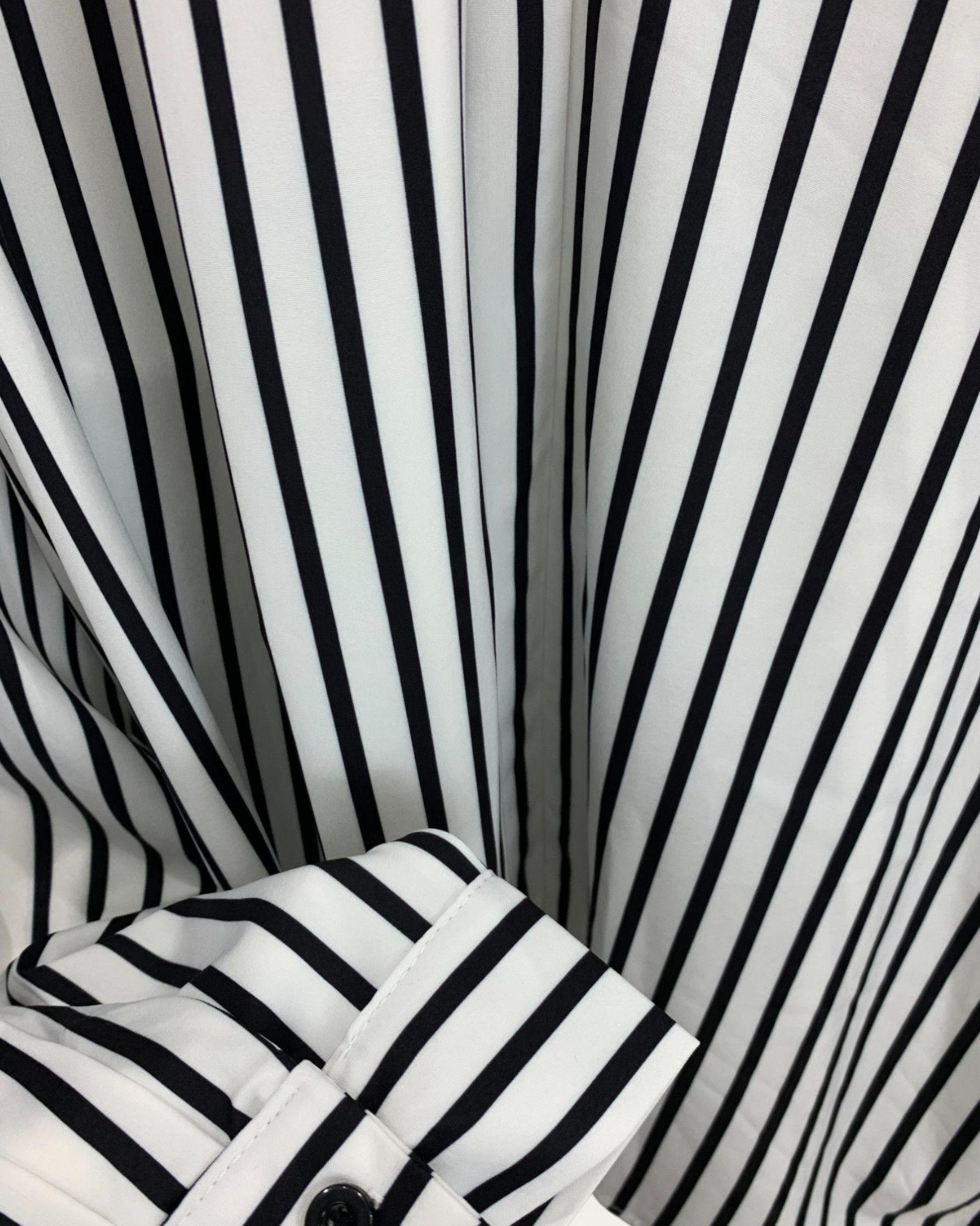 Striped Tie-Neck Blouse with Balloon Sleeves