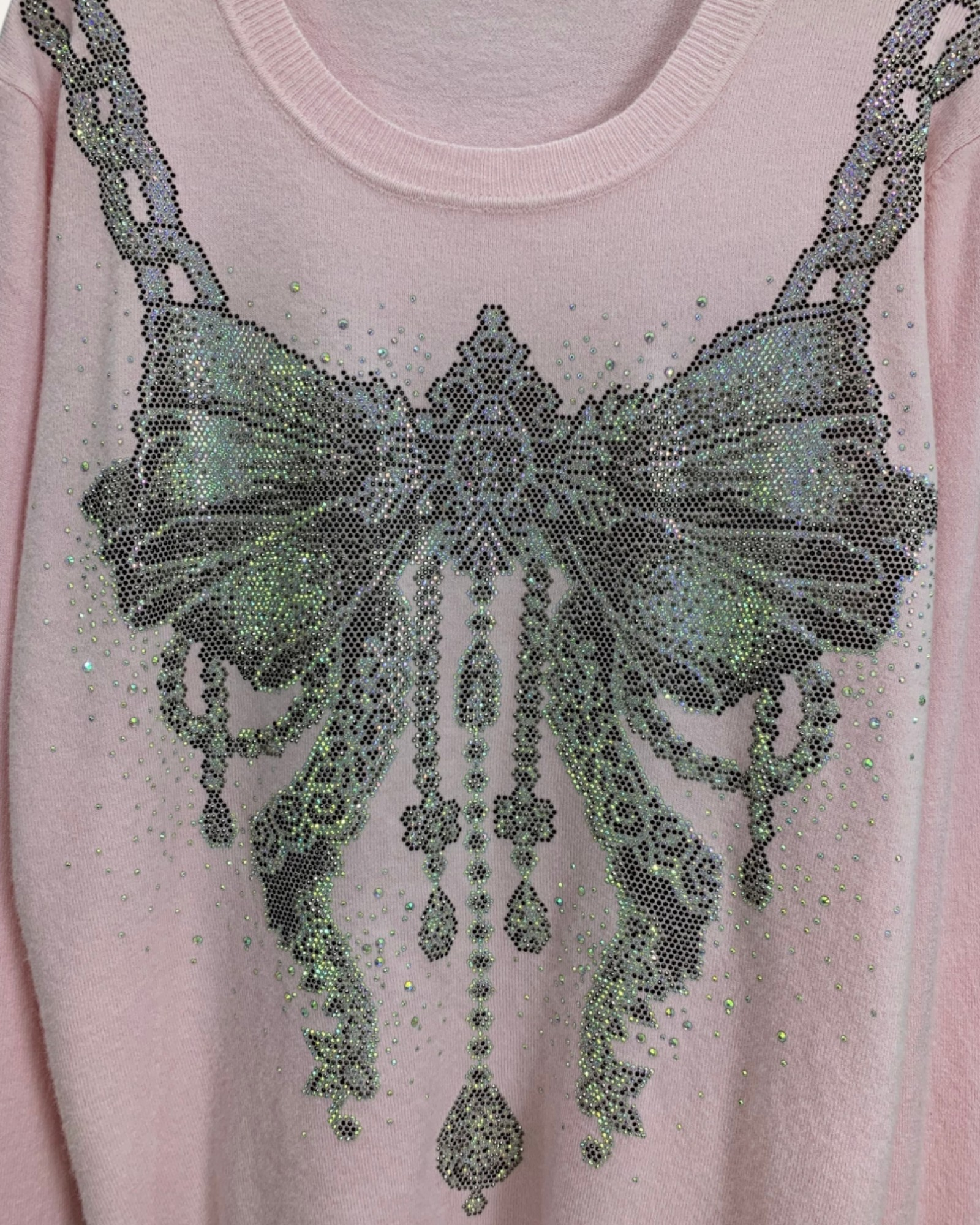 Rhinestone Bow Embellished Sweater