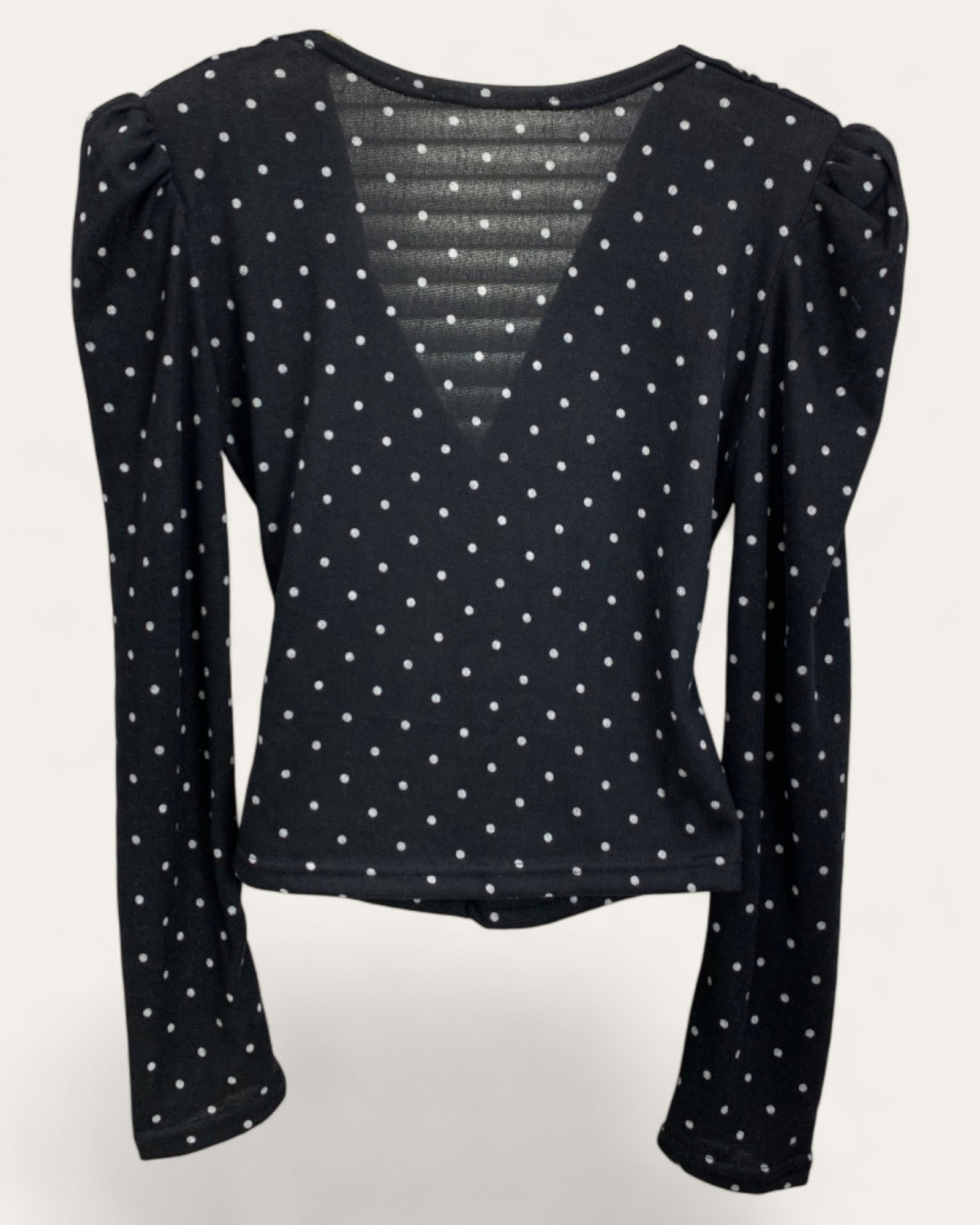 Draped Front Polka Dot Blouse