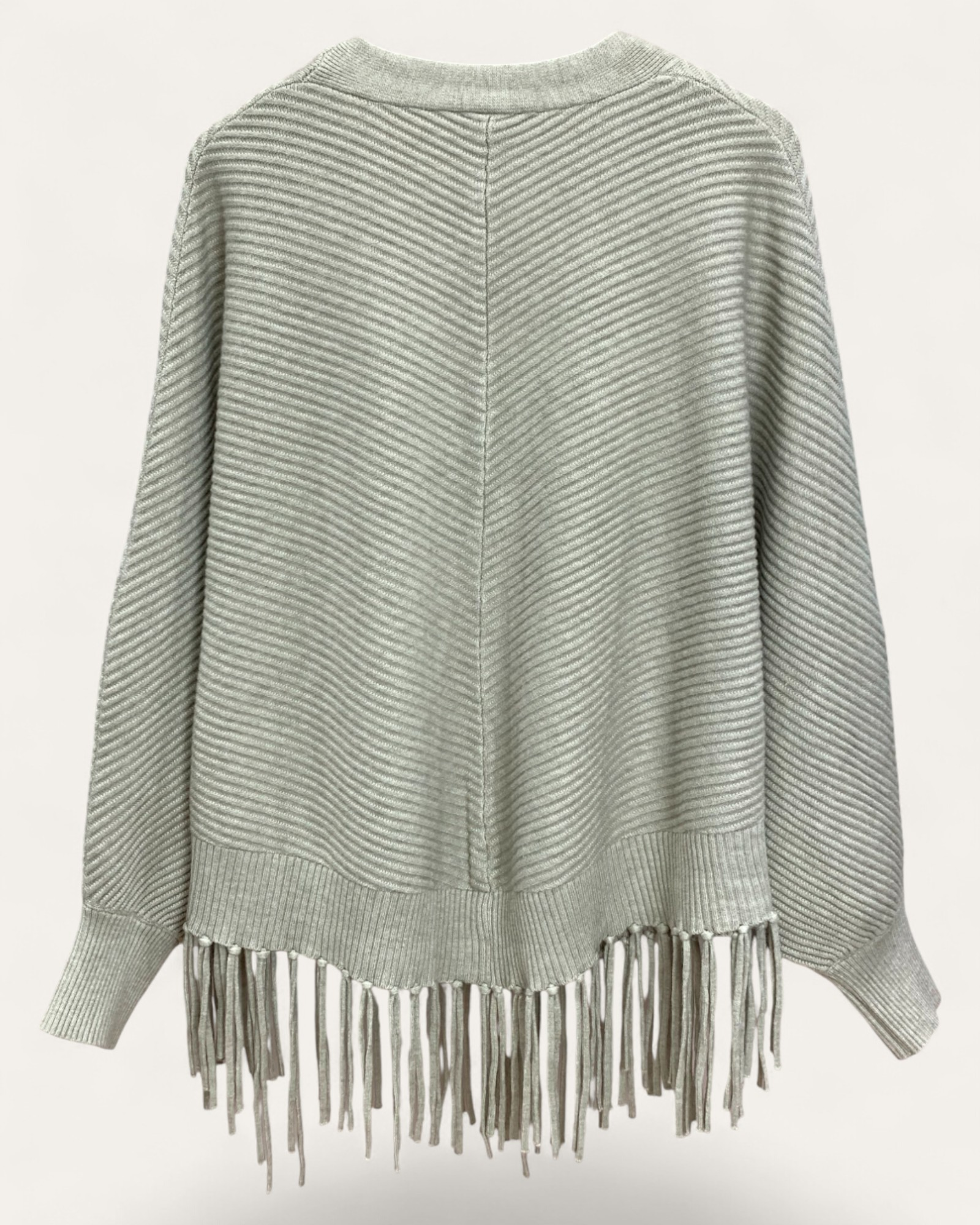 Buttoned Fringe Hem Knit Cardigan