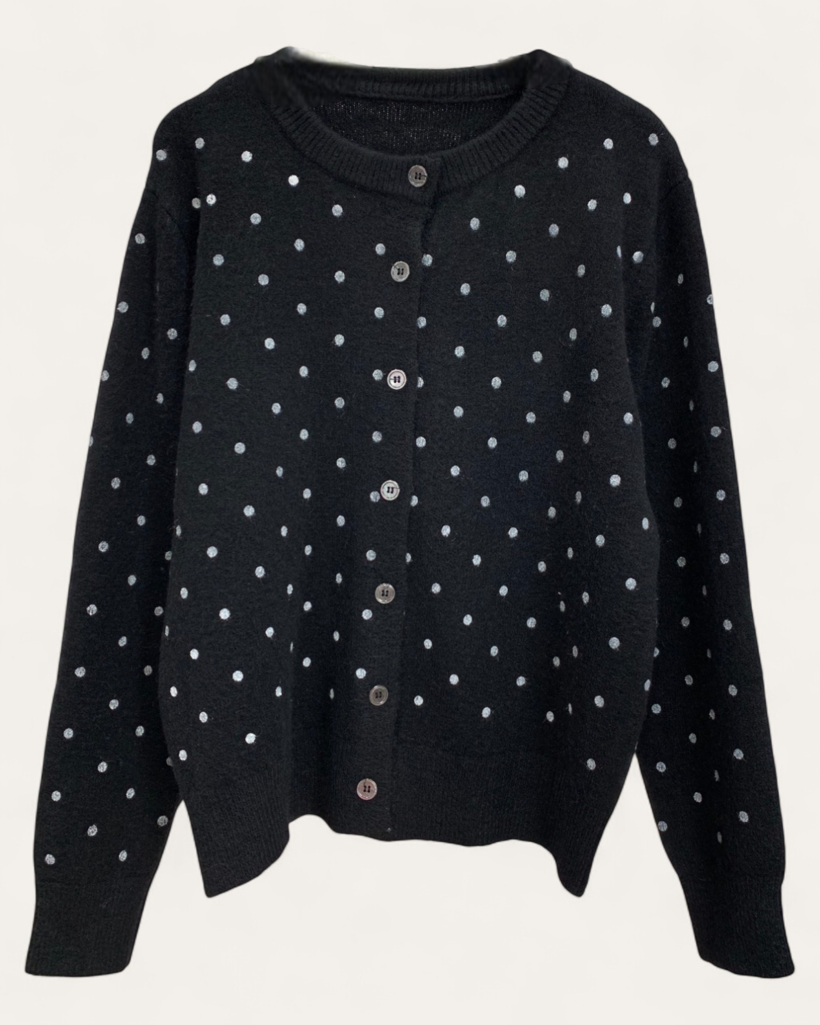 Polka Dot Knit Cardigan