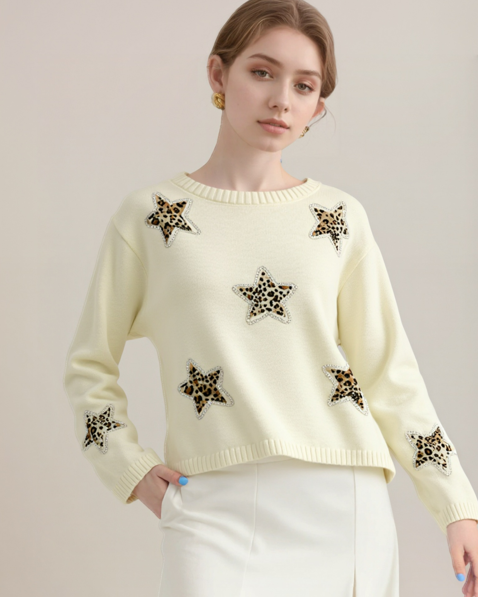 Star Patch Knit Sweater