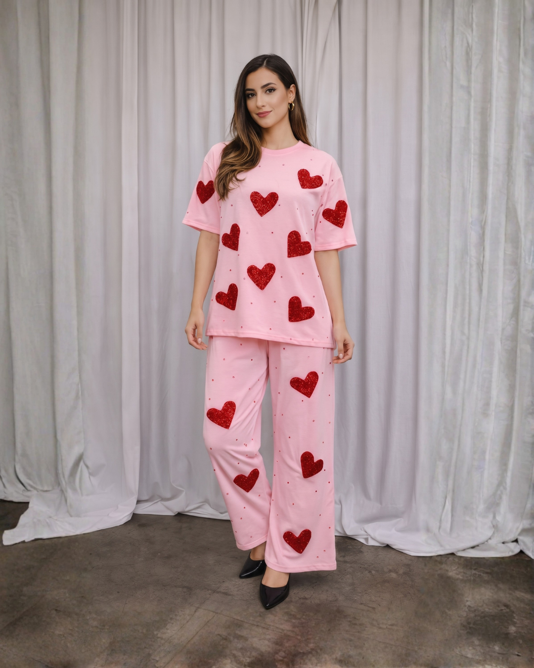 Beaded Heart Print Set
