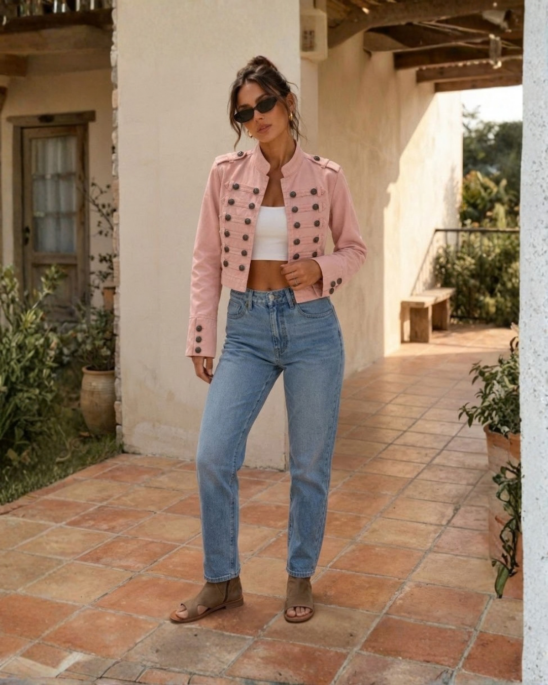 Military Style Denim Jacket