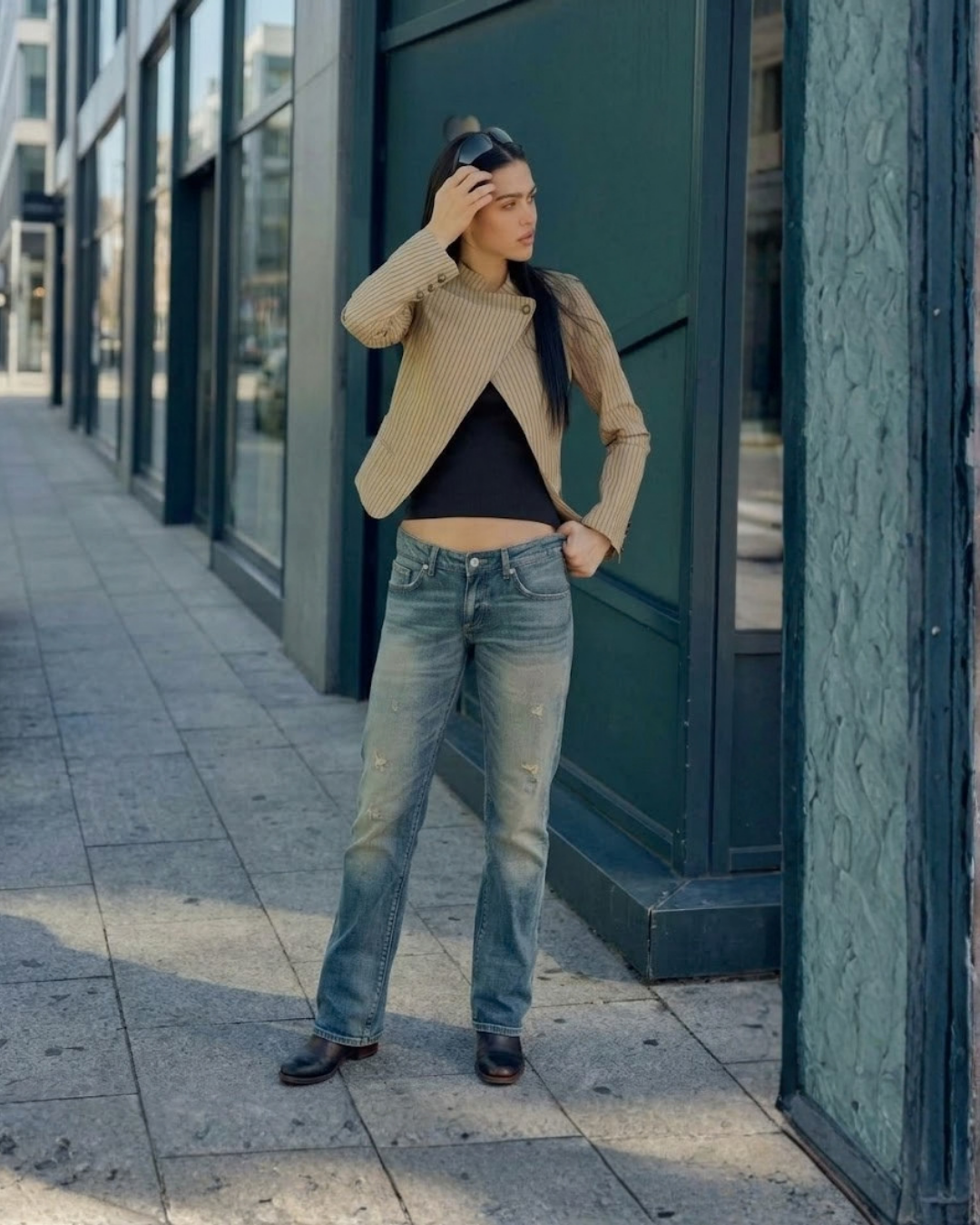 Pinstripe Cropped Jacket