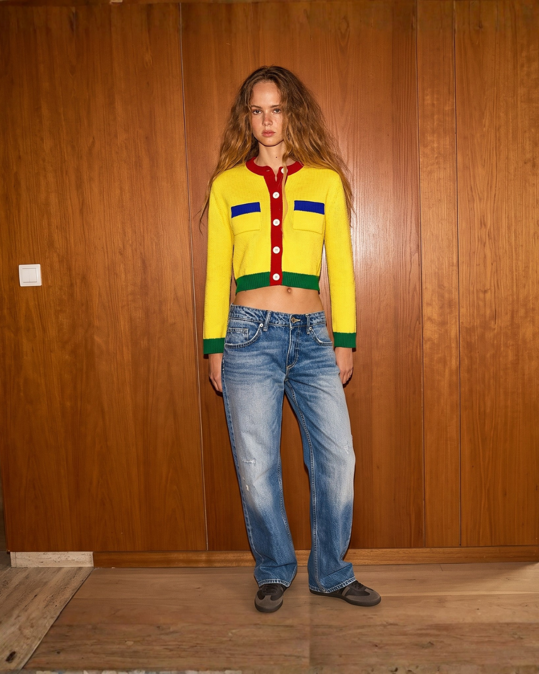 Contrast Trim Cropped Knit Cardigan
