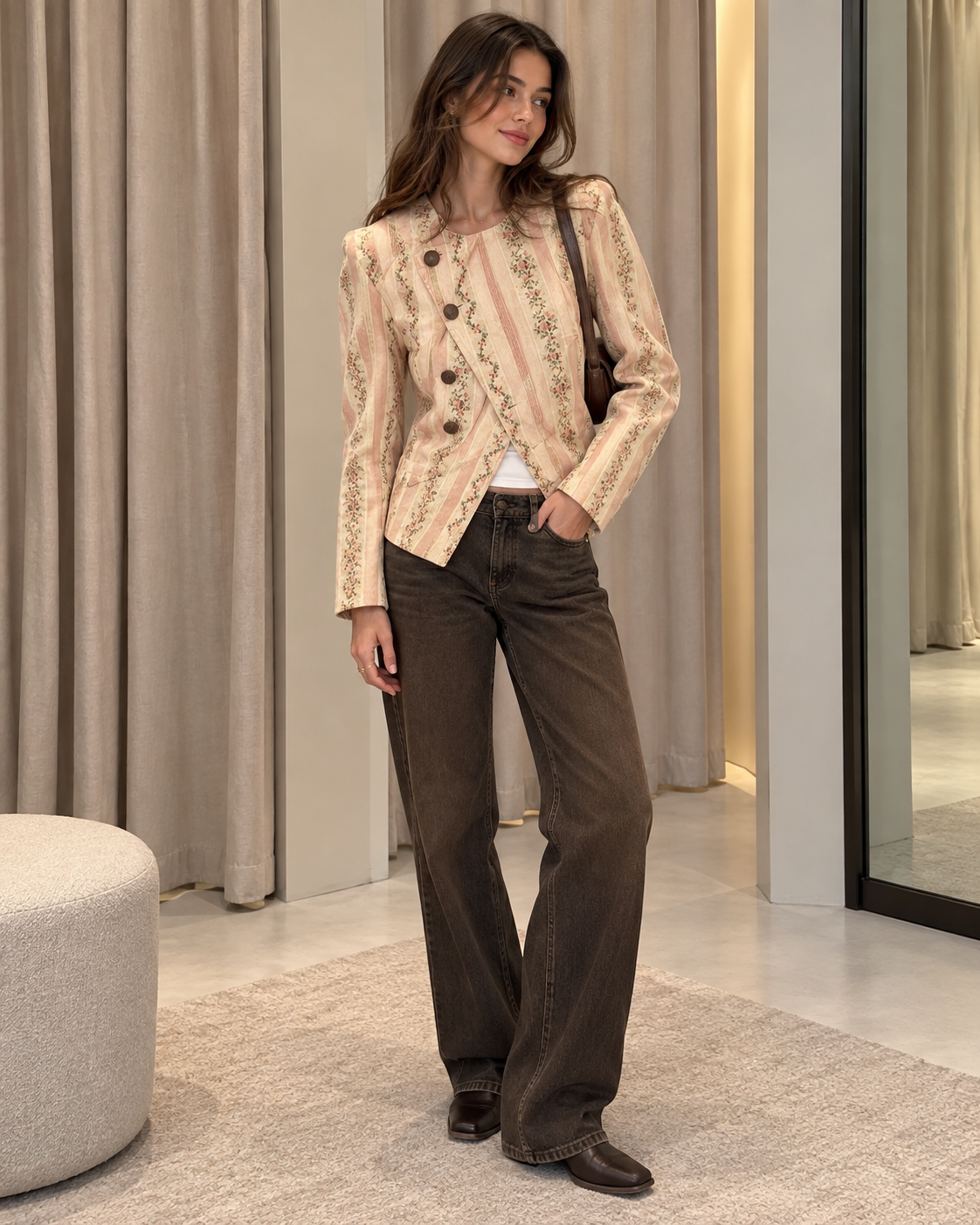 Vintage Floral Stripe Jacket