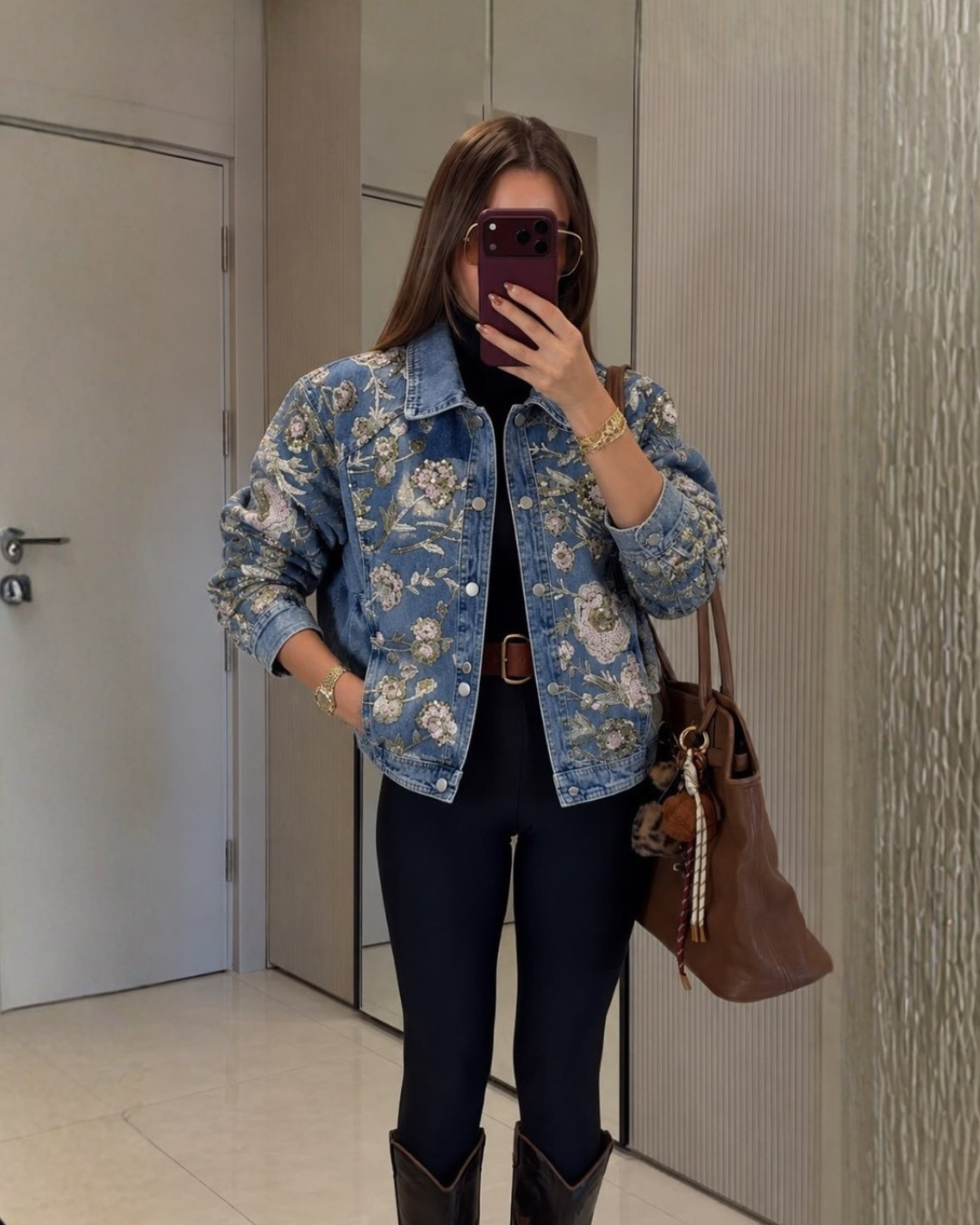 Floral Embellished Denim Jacket