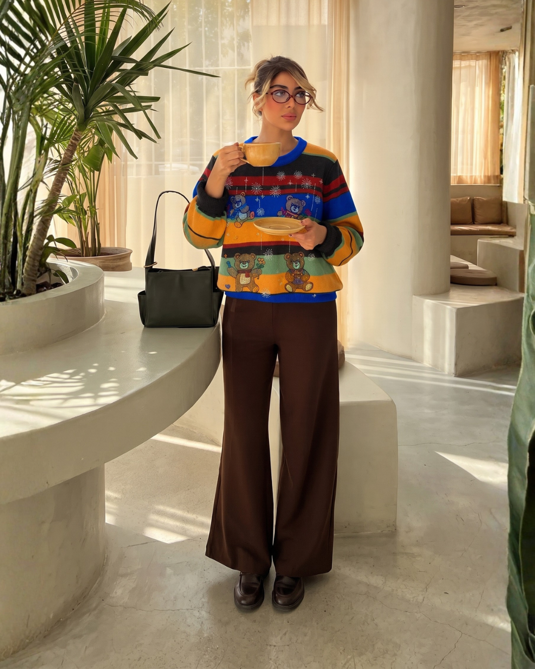 Candy Stripe Teddy Spark Sweater