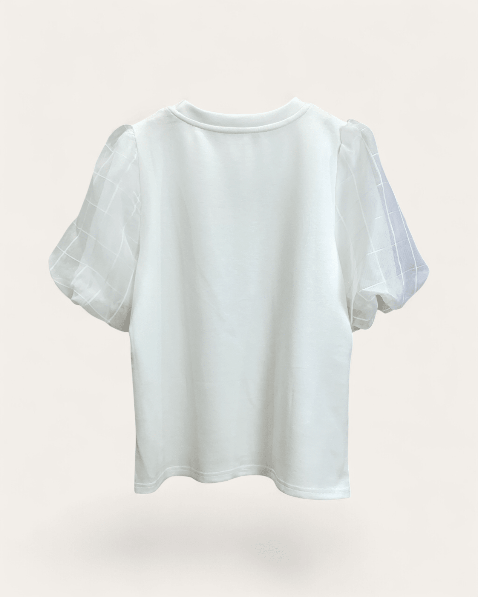 3D Rose Heart Puff Sleeve Short Sleeve Tee - Zilvina