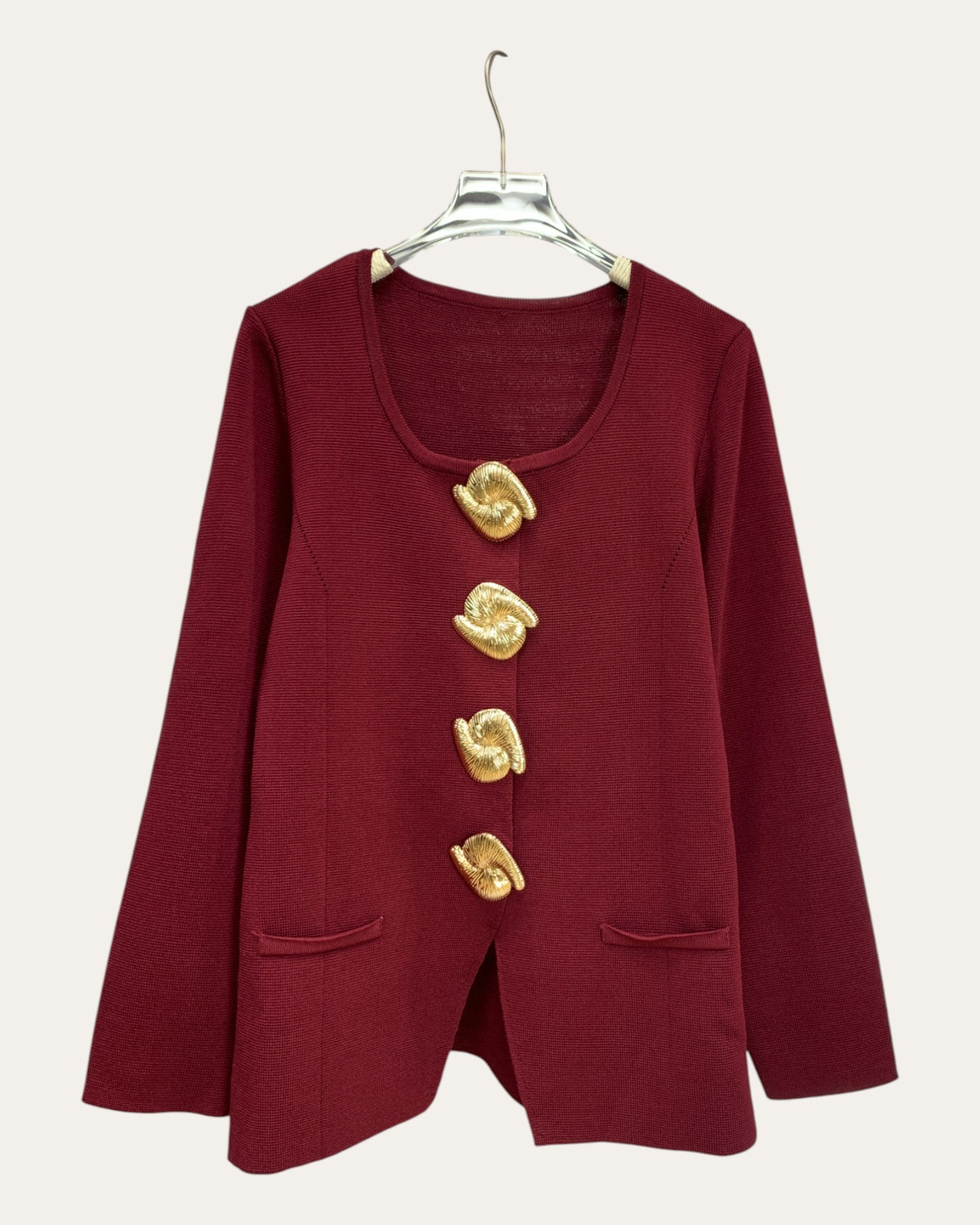 Big Gold Button Knit Blazer