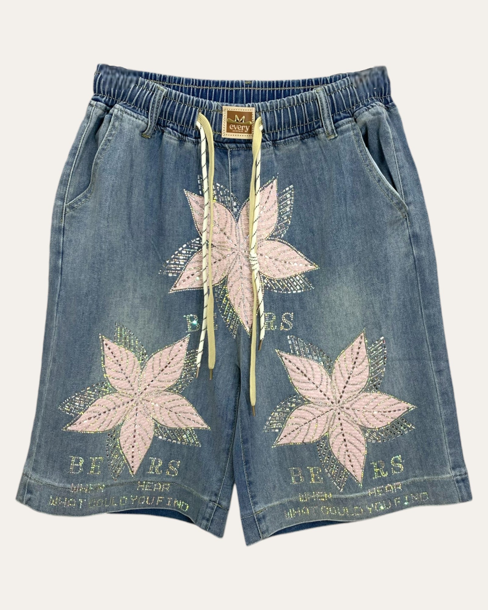 Chic Floral Embroidered Denim Shorts