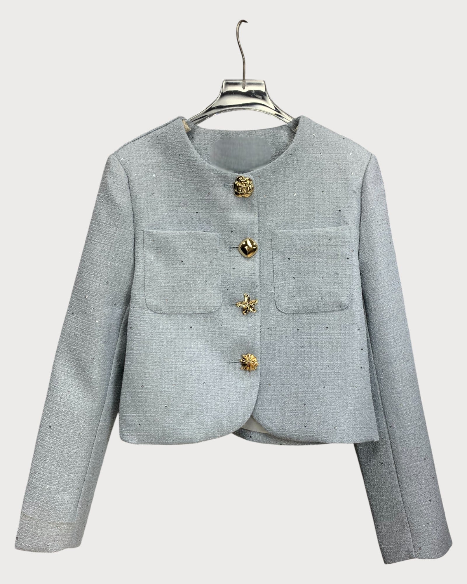 Cropped Tweed Jackets with Statement Buttons