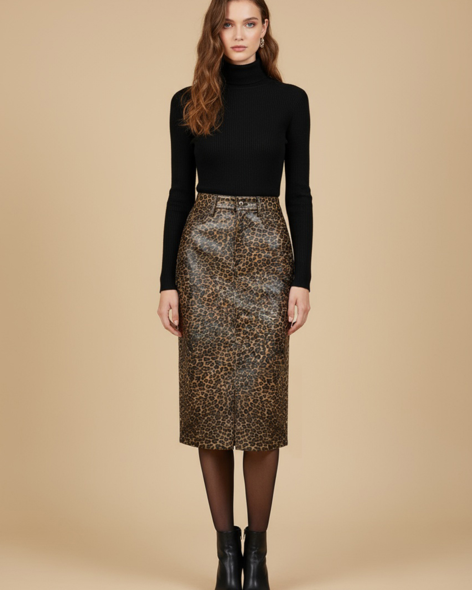 Double-Tone Leopard Skirt