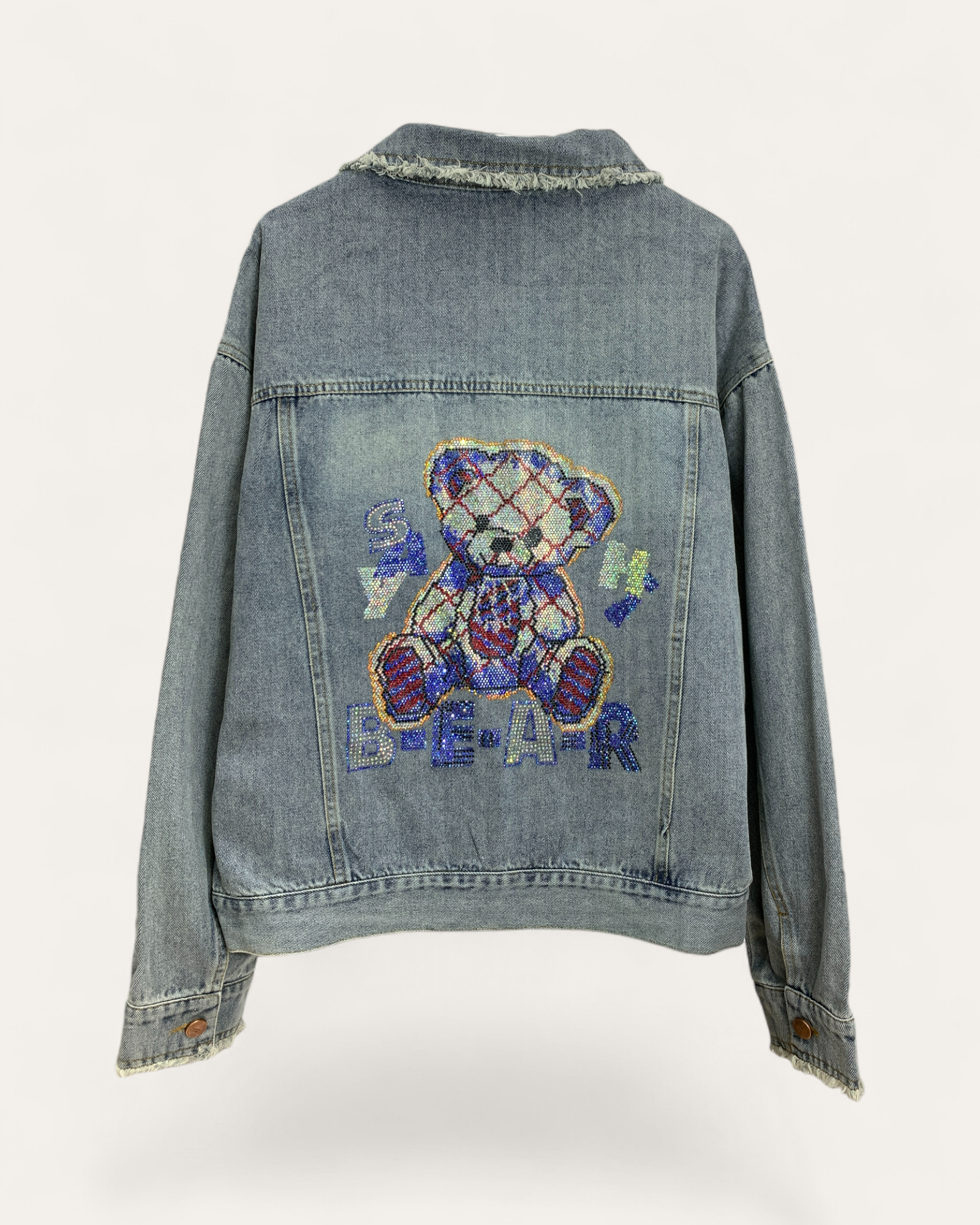 Beaded Teddy Denim Jacket