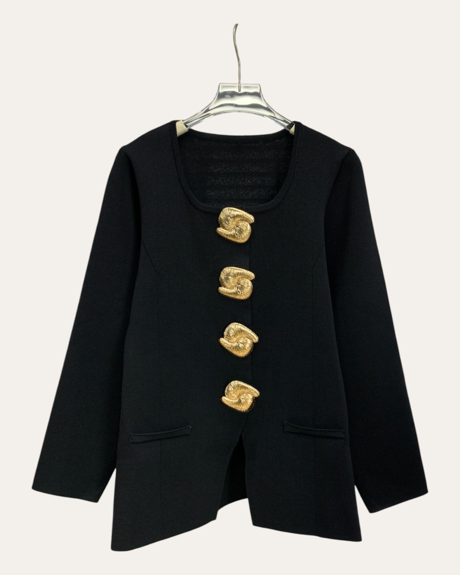 Big Gold Button Knit Blazer
