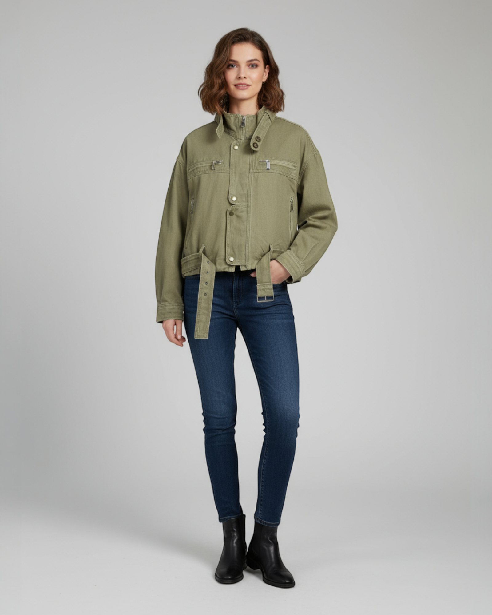 Belted Utility Cotton Jacket