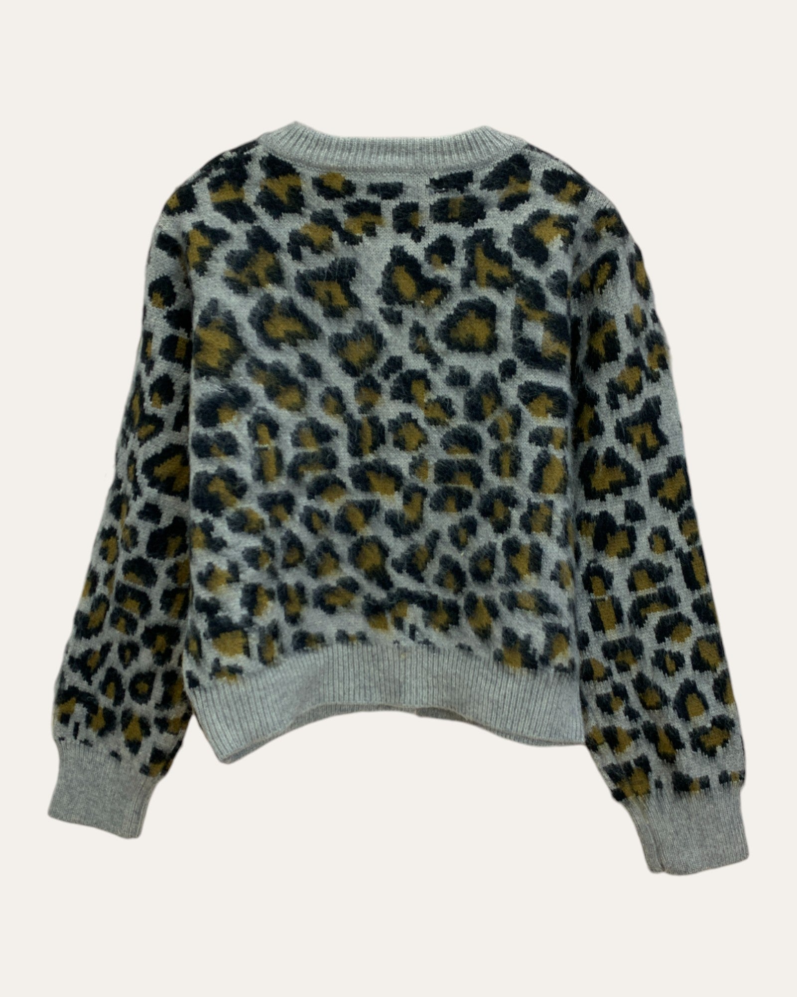 Leopard Print Knit Button Cardigan