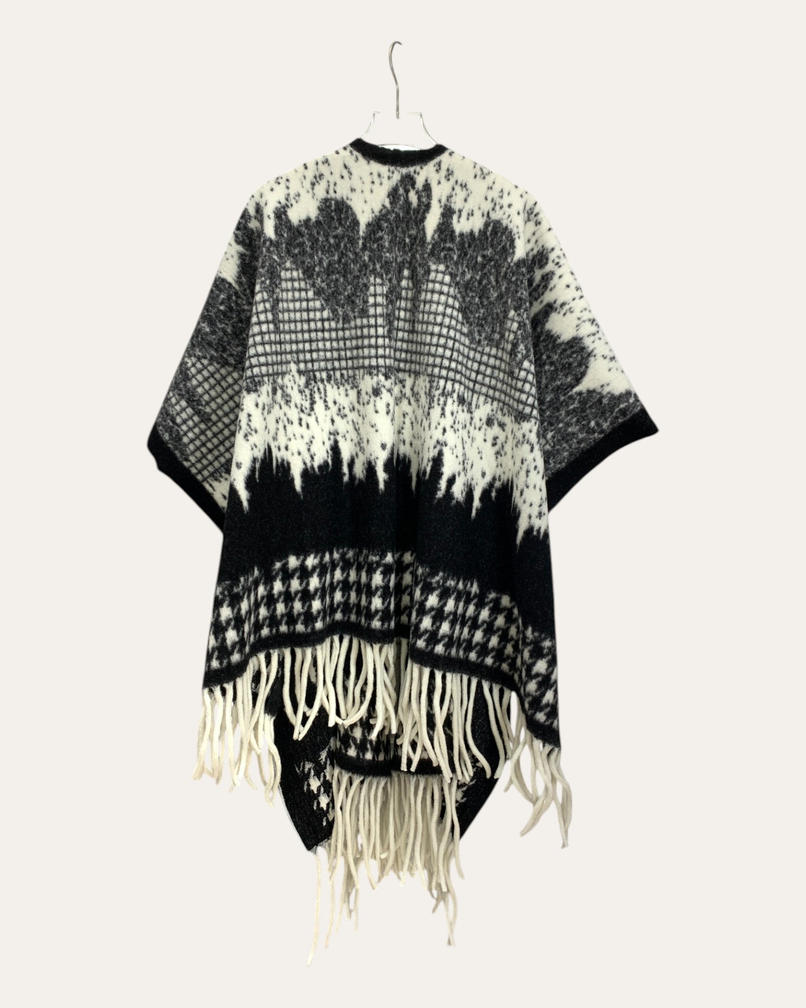 Skyline Fringe Knit Poncho