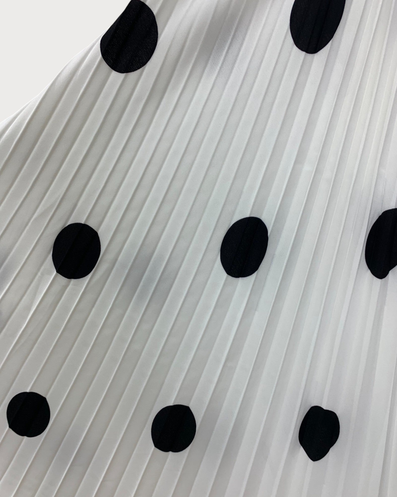 Polka Dot Pleated Maxi Skirt