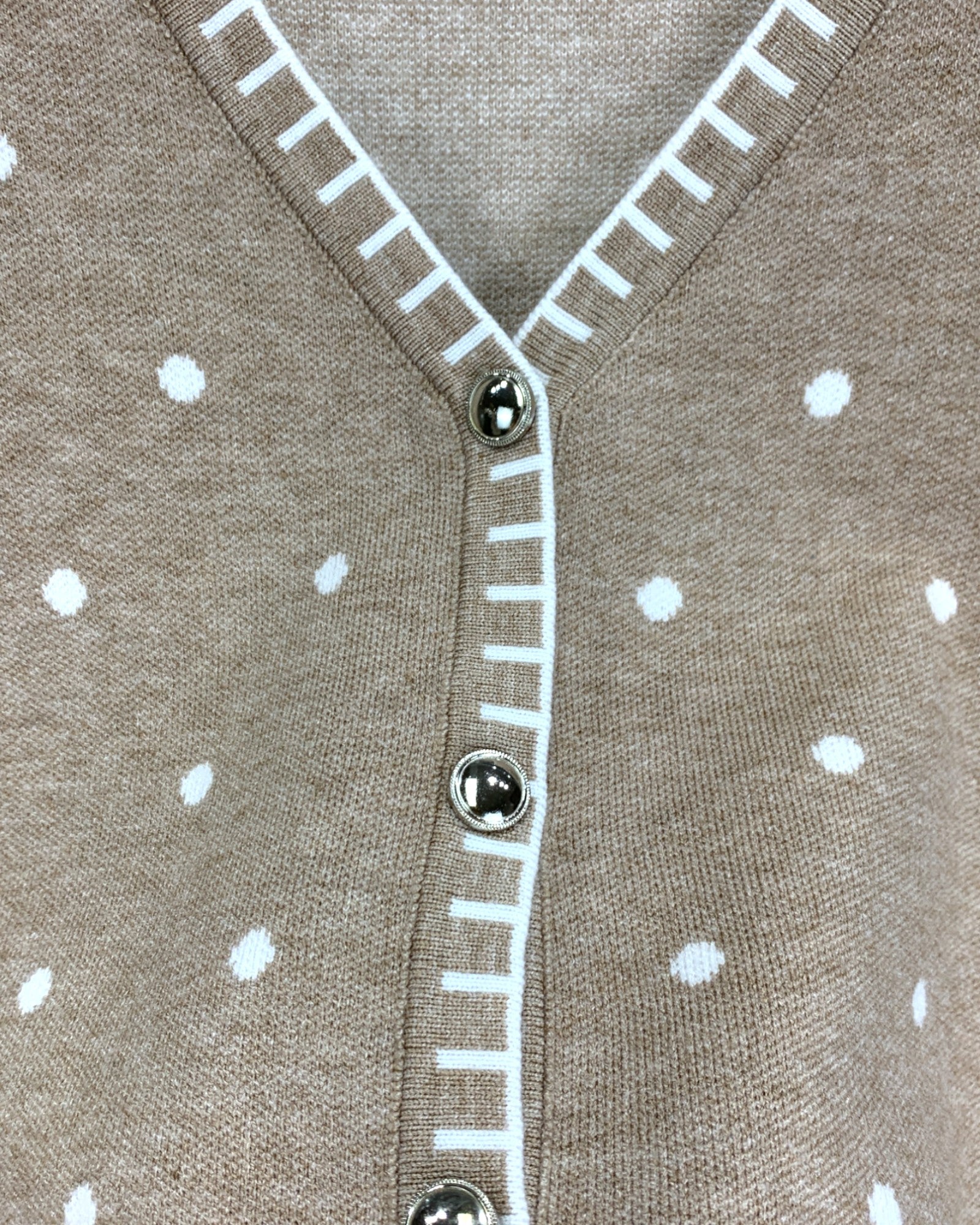 Polka Dot Knit Cardigan & Tank Set (2 Pieces)