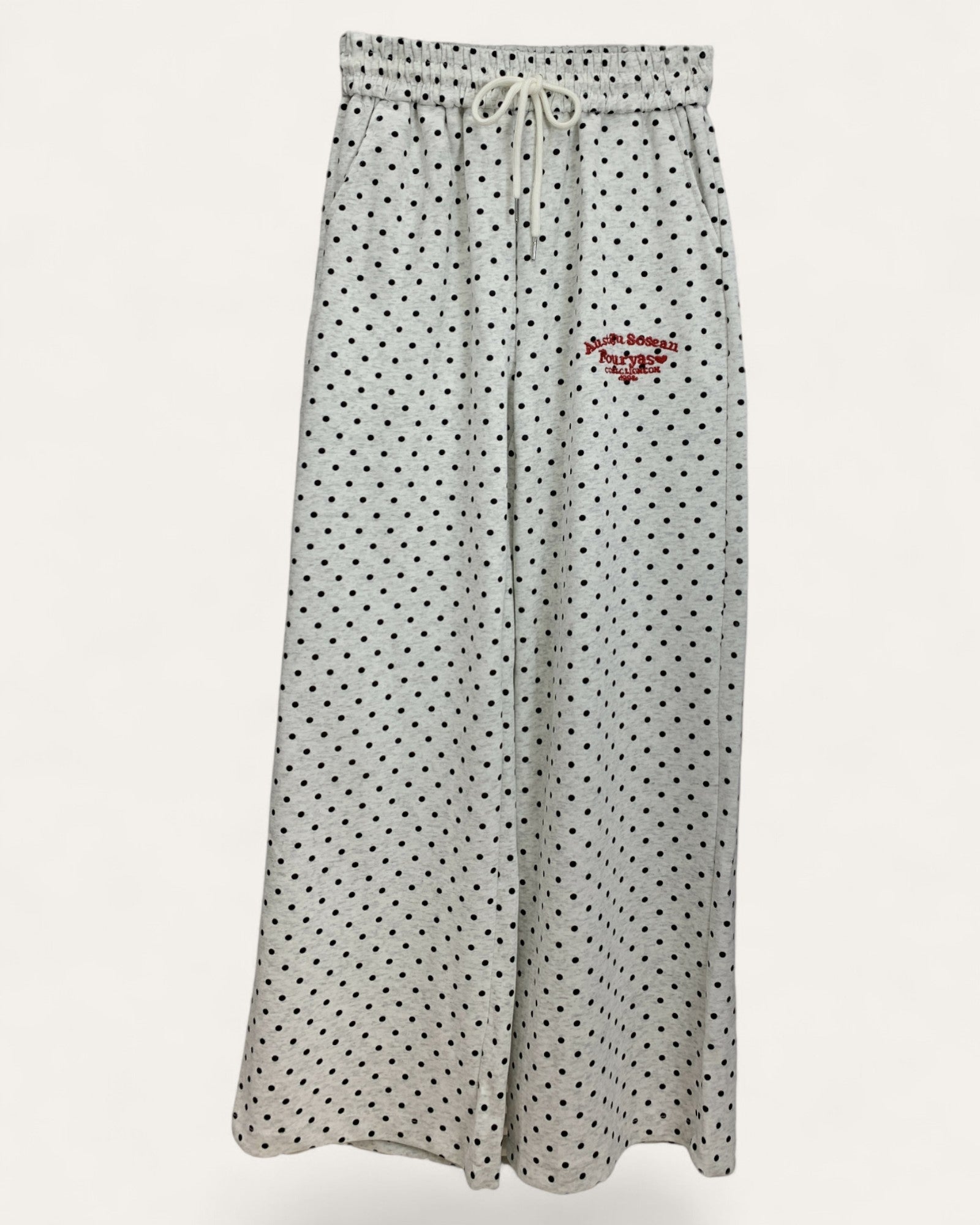 Polka Dot Wide-Leg Casual Pants