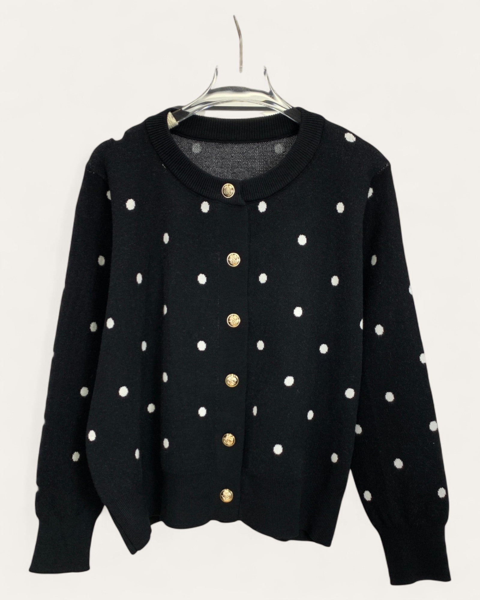 Ribbed Knit Cardigan with Ruffle Trim