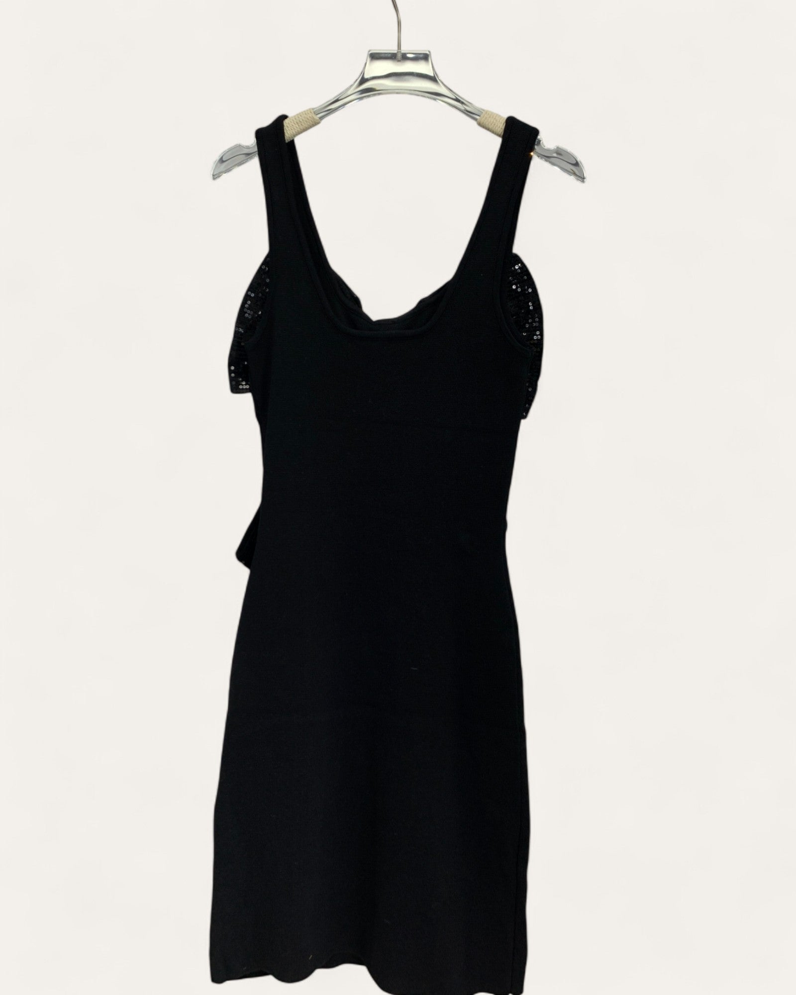 Sequin Bow Sleeveless Knit Dress