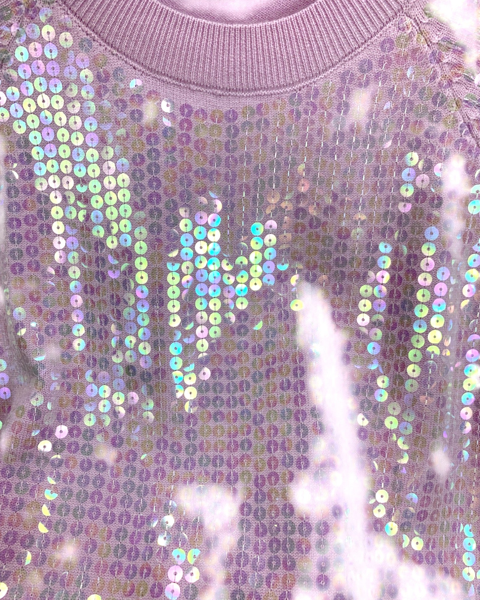 Sequin Embellished Short Sleeve Knit Top