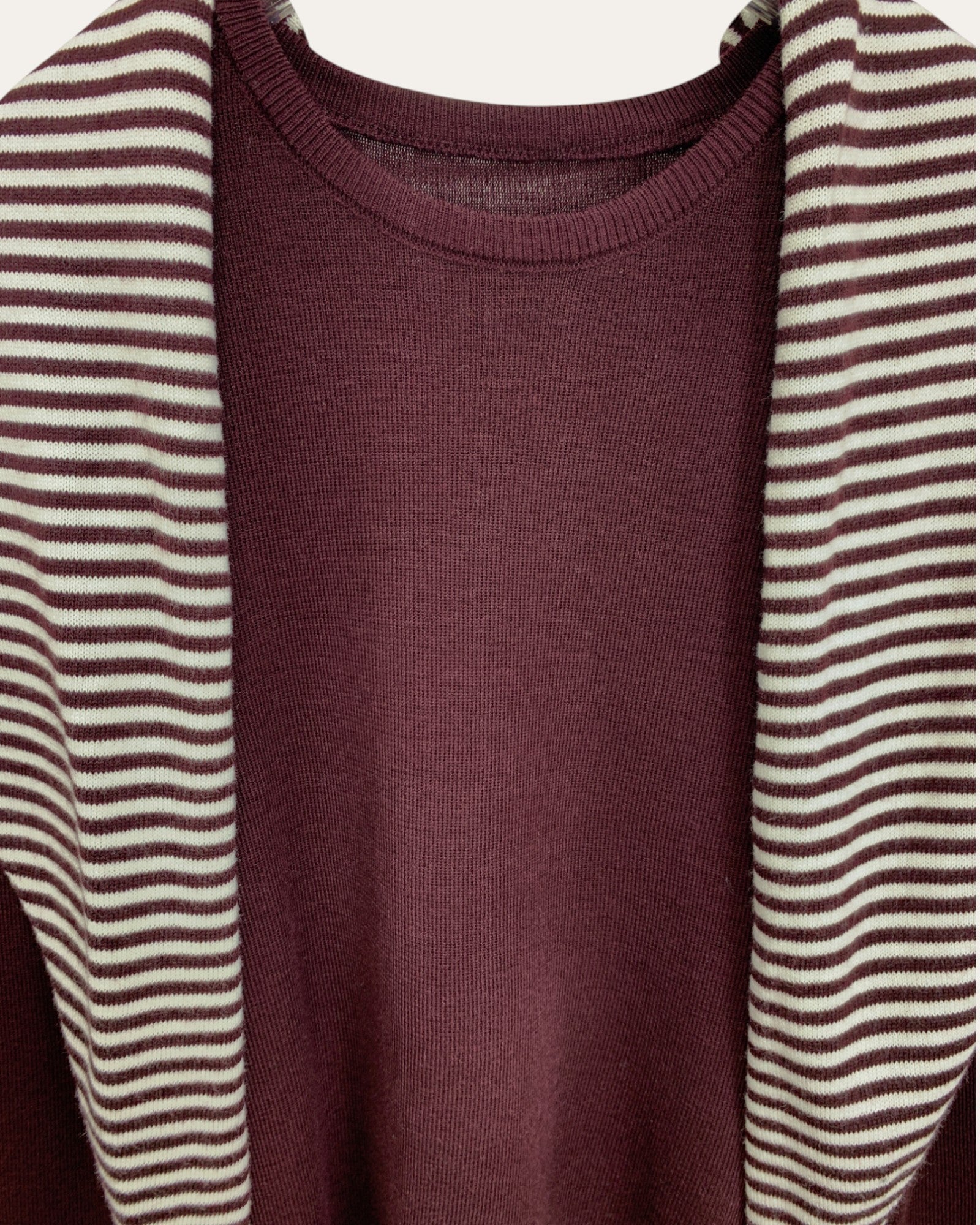 Striped Detail Drape Knit Sweater