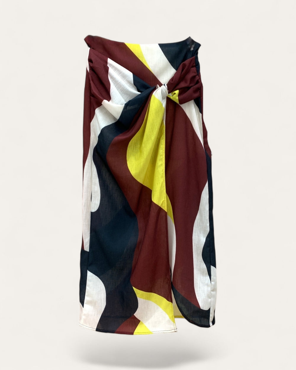 Abstract Print Wrap Midi Skirt - Zilvina