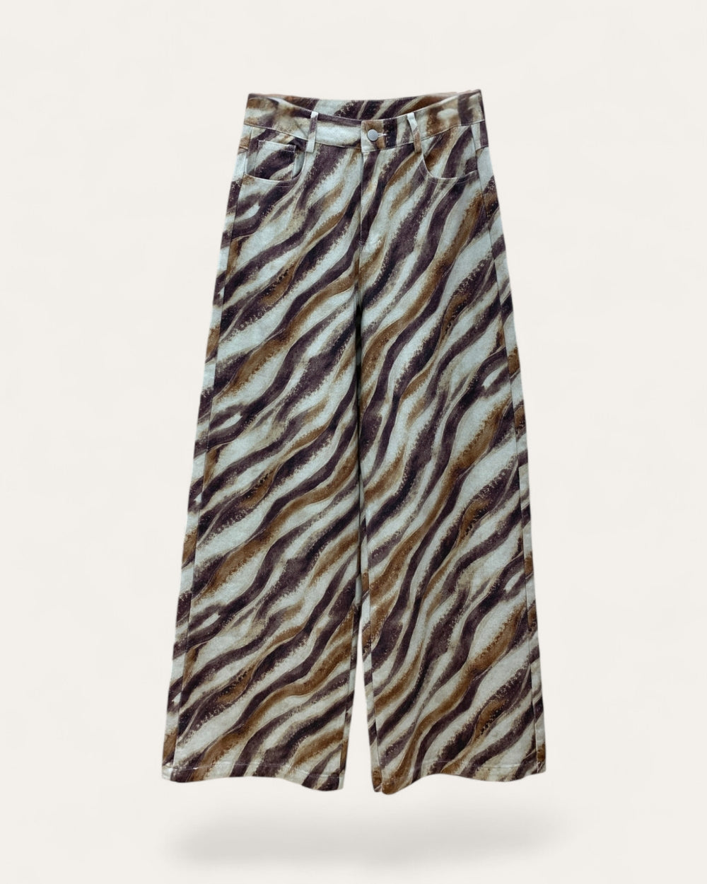 Abstract Zebra Wide Leg Pants - Zilvina