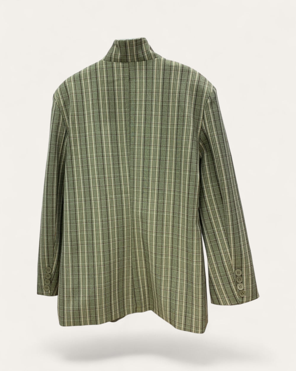 Asymmetric Plaid Tailored Blazer - Zilvina
