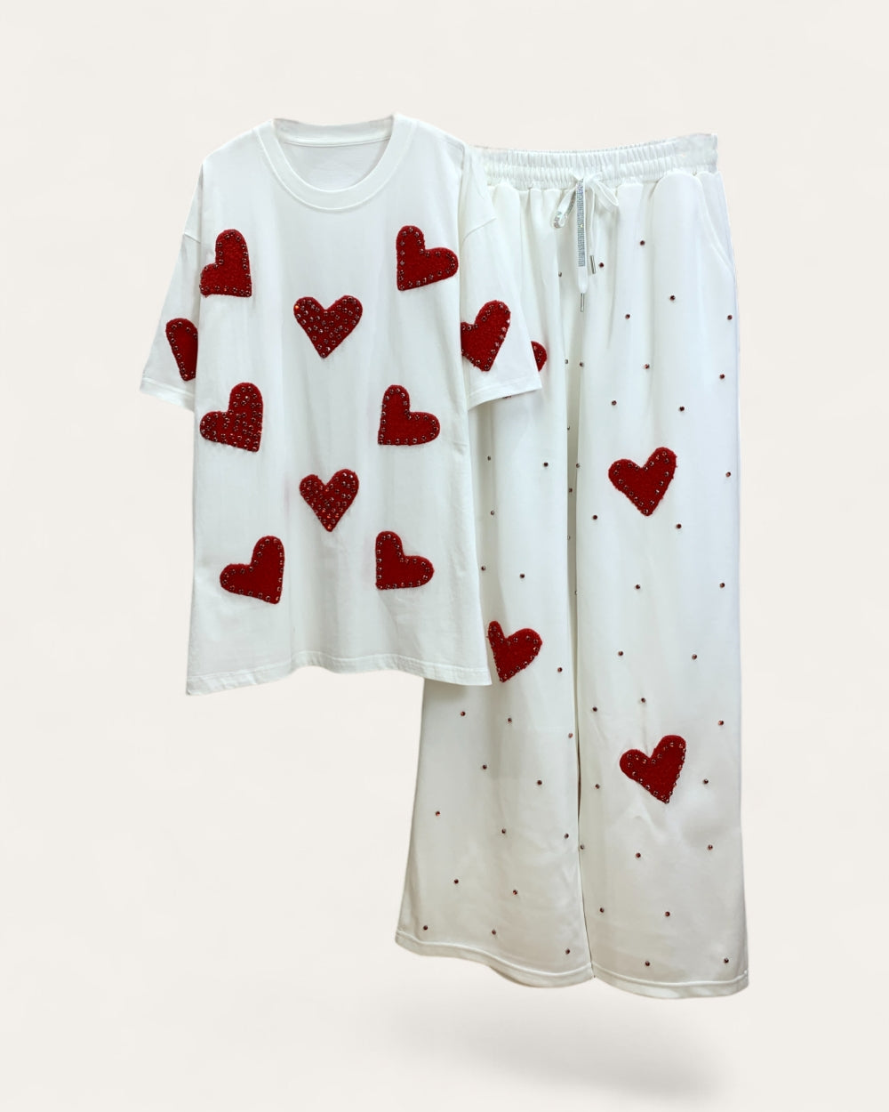Beaded Heart Print Set - Zilvina