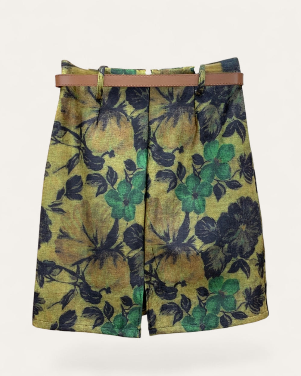 Belted Floral Mini Skirt - Zilvina