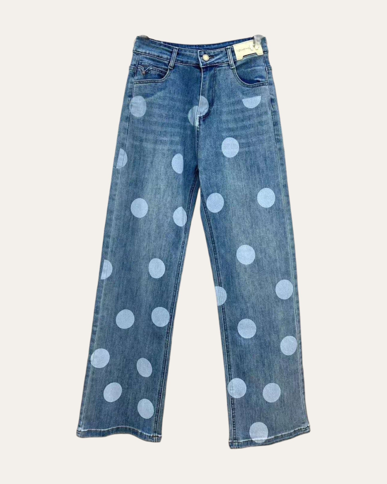 Big Polka Dots Denim Jeans - Zilvina